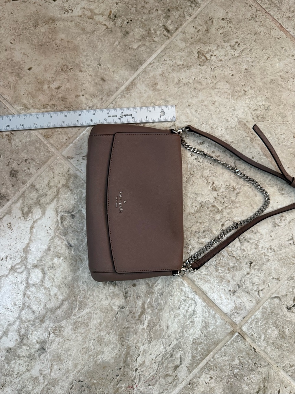 kate spade Taupe Saffiano Flap Crossbody - Picture 11 of 12